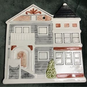 Otagiri Japan Ceramic Row House Trivet Wall Plate Hanging Tile San Francisco